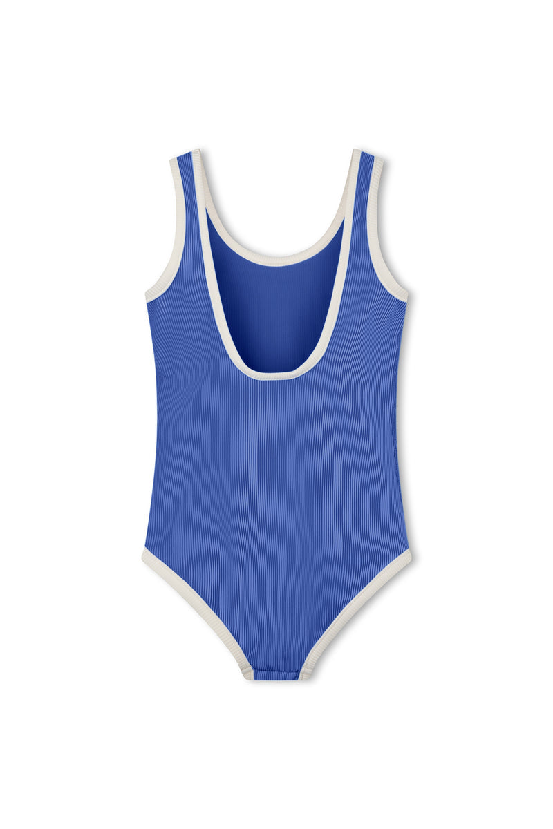 Mini Stripe Scoop One Piece - Sea Blue