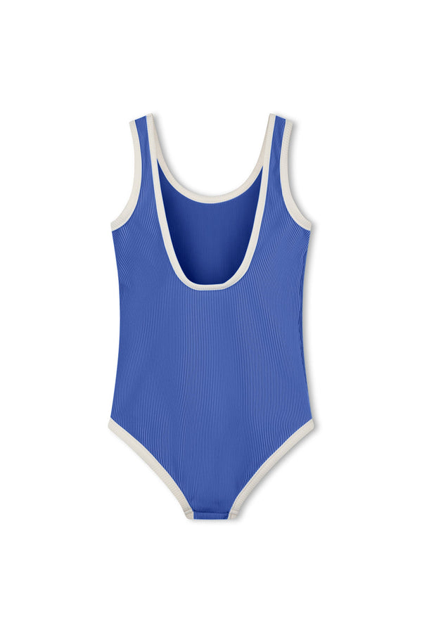 Mini Stripe Scoop One Piece - Sea Blue