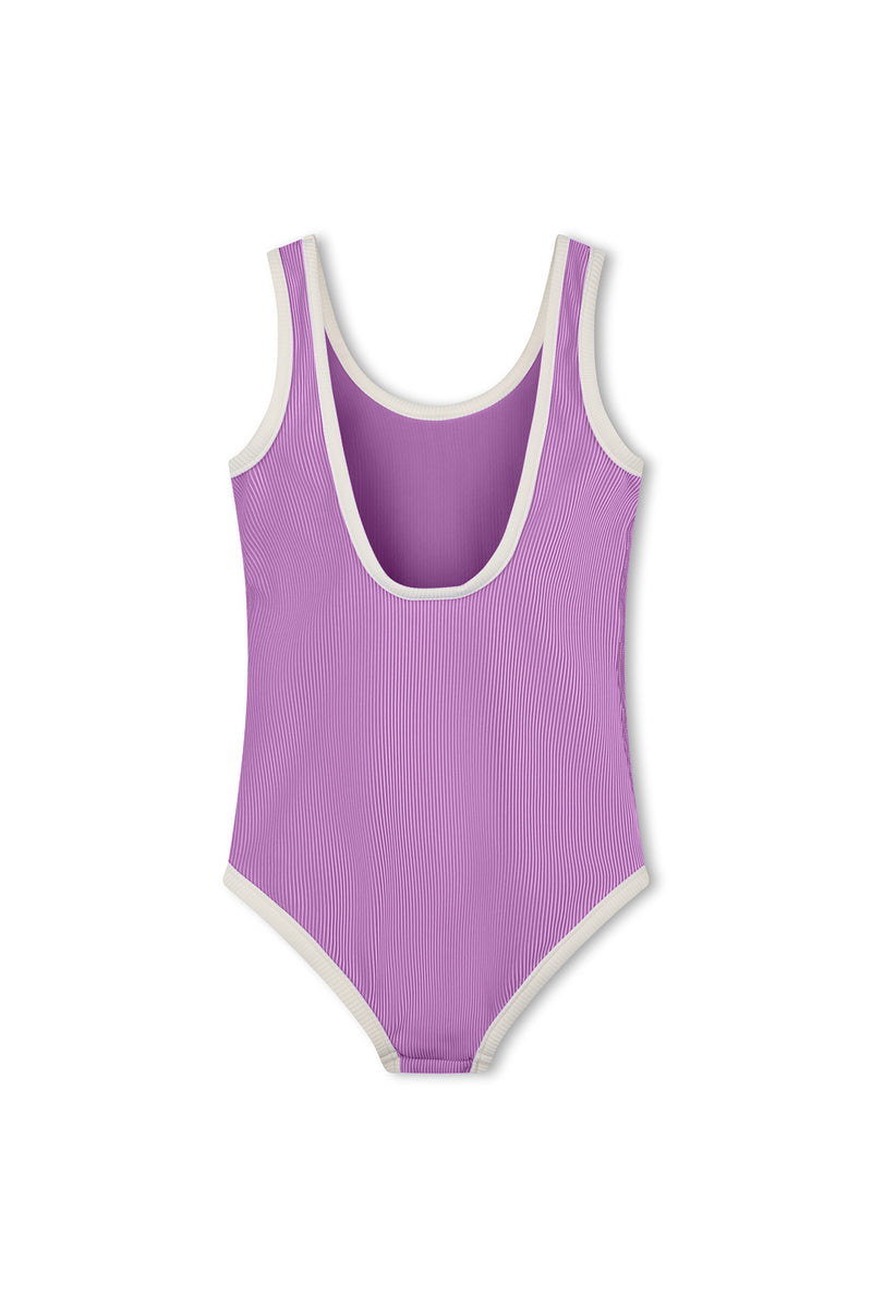 Mini Stripe Scoop One Piece - Lilac