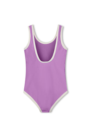 Mini Stripe Scoop One Piece - Lilac