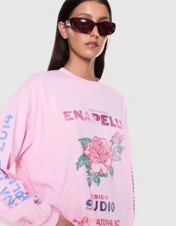 Hailey Long Sleeve Cuffed Tee - Blushed Pink
