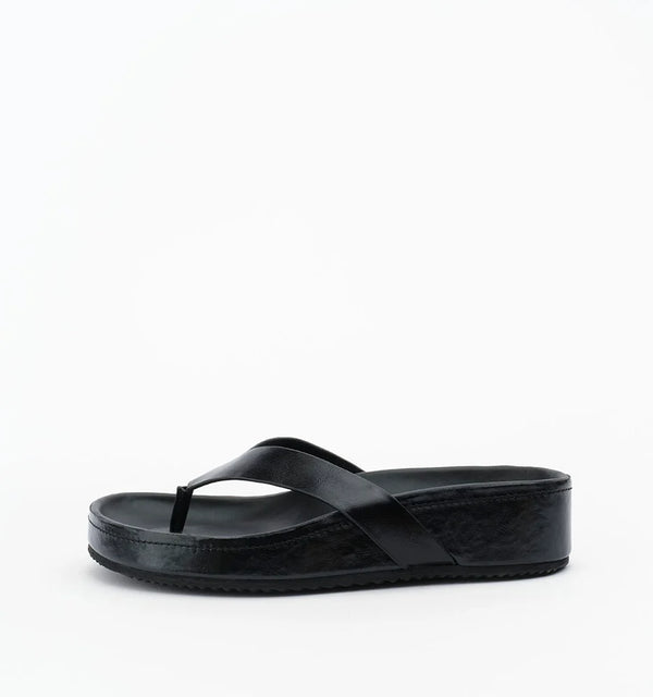 Akiko - Black Oily Crinkle Leather