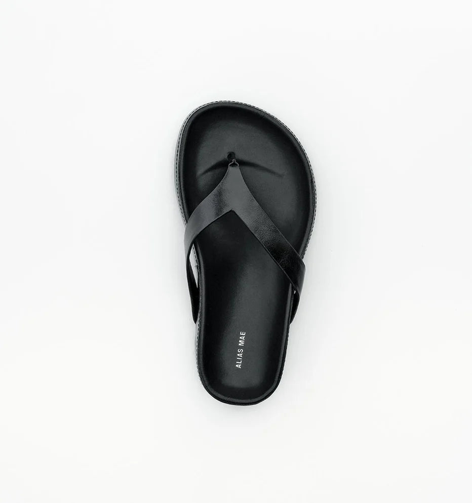 Akiko - Black Oily Crinkle Leather