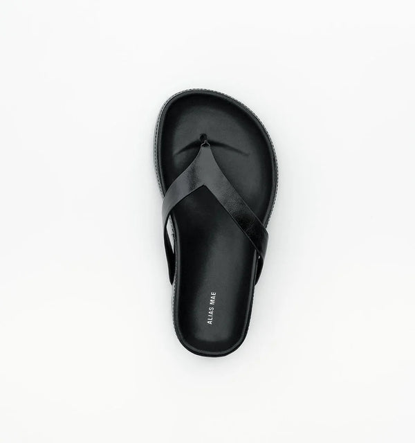 Akiko - Black Oily Crinkle Leather