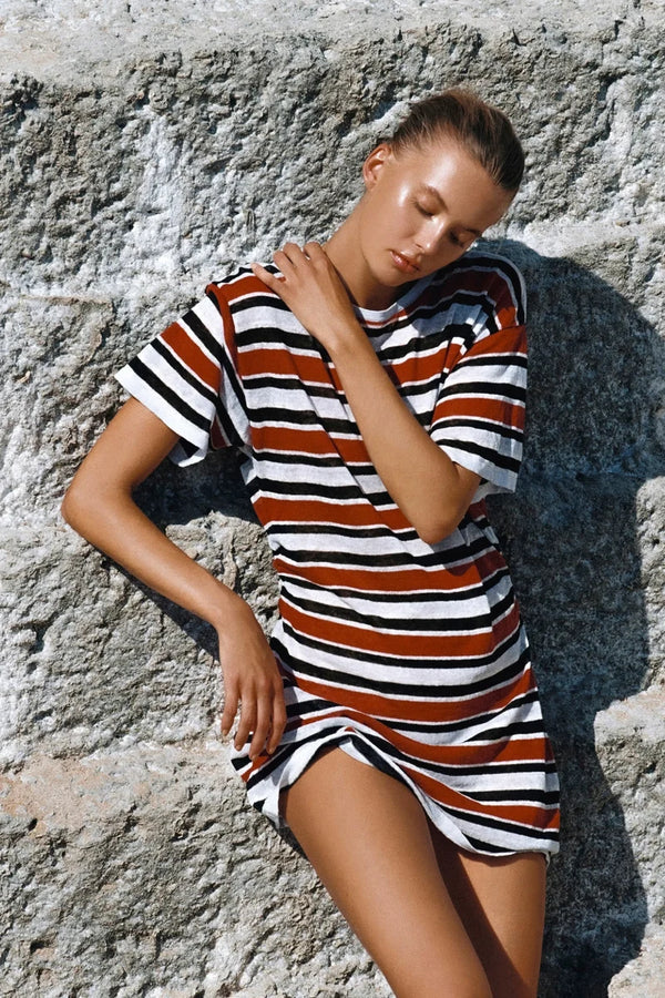 T- Shirt Knit Dress - Bold Stripe