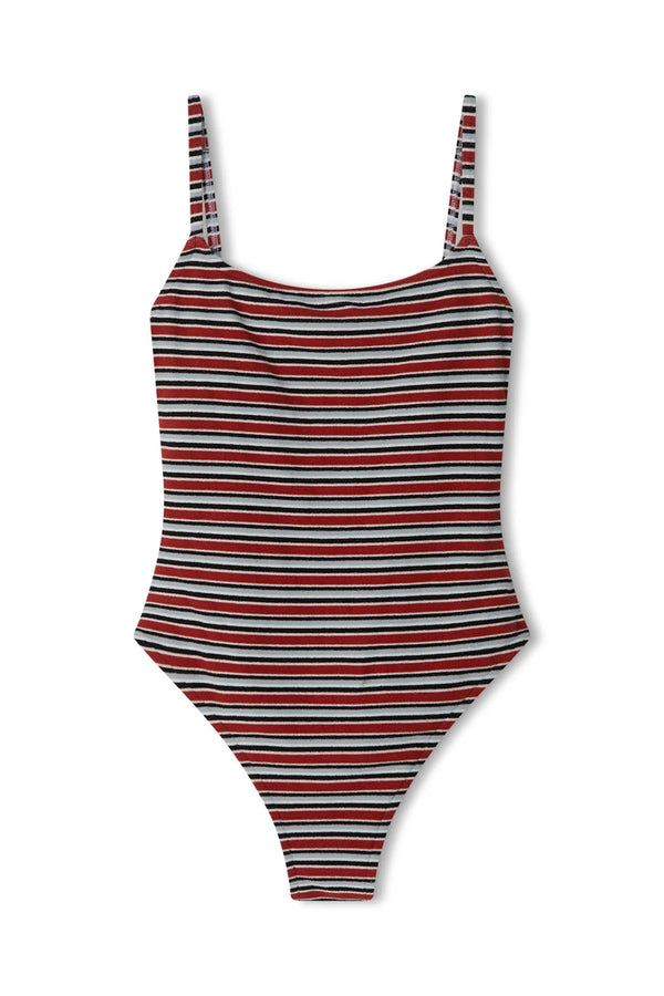 Towelling Onepiece - Bold Stripe