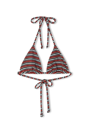 Towelling Tie Triangle Top - Bold Stripe