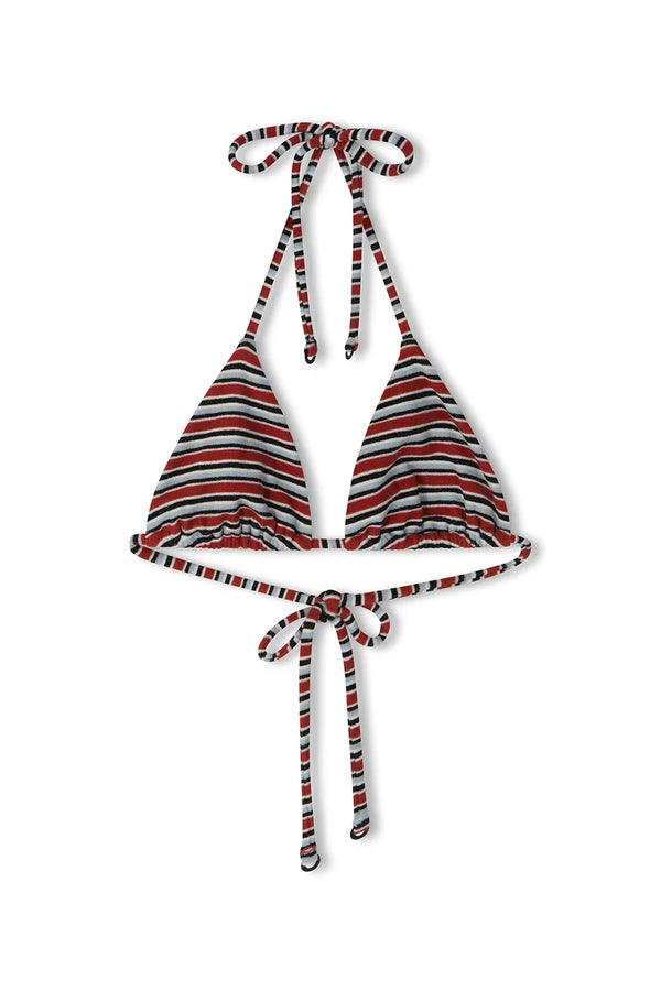 Towelling Tie Triangle Top - Bold Stripe