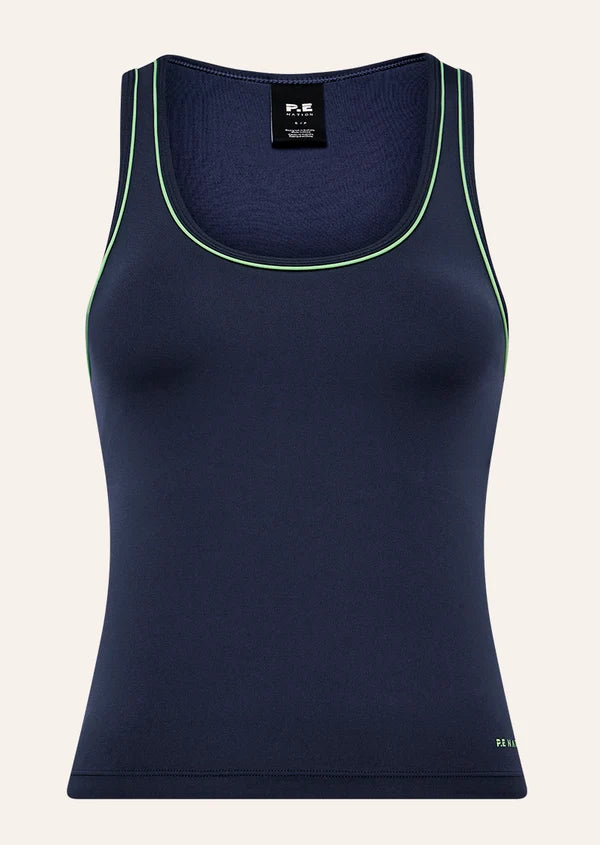 Spectrum Scoop Tank - Dark Navy/Kiwi Green