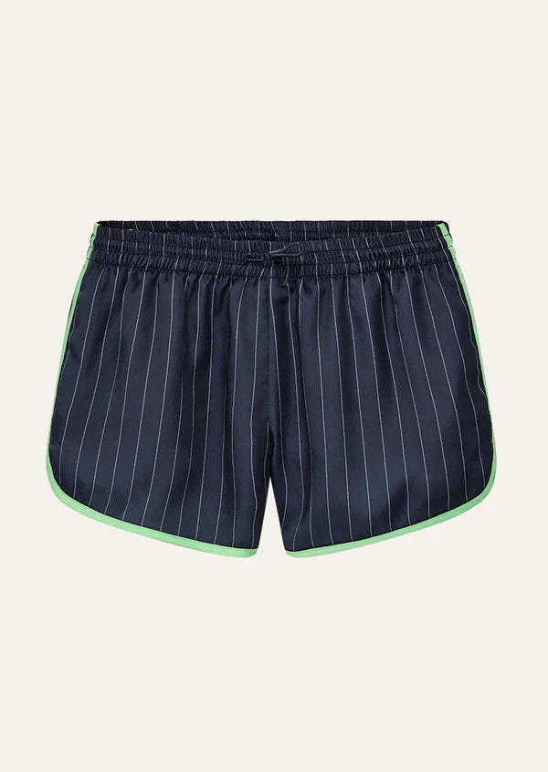 Balance Satin Short - Dark Navy/Pinstripe