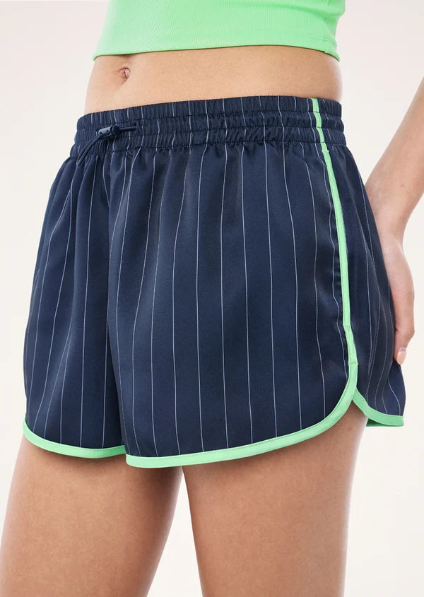Balance Satin Short - Dark Navy/Pinstripe