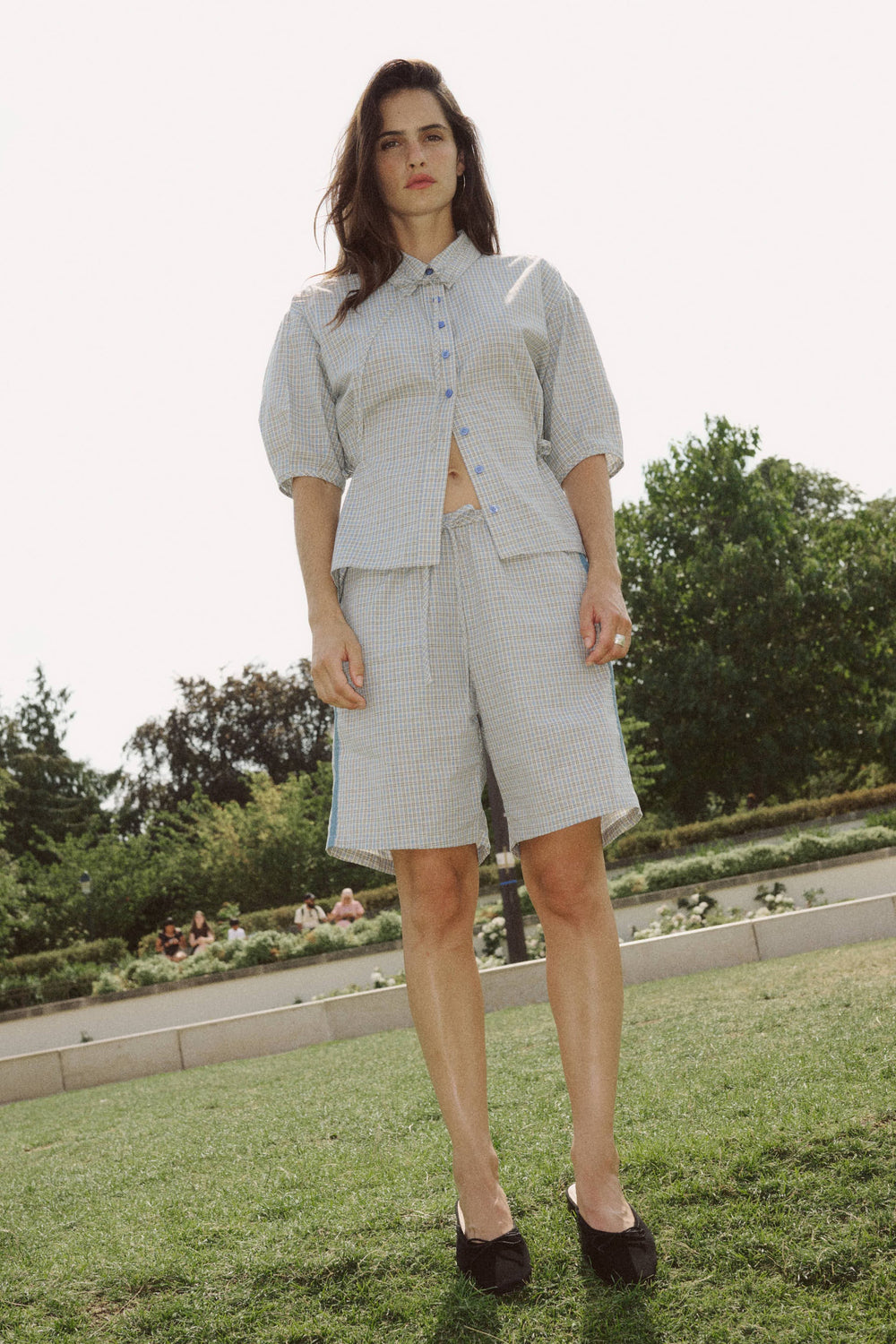 GABE LOUNGE SHORTS - BLUE CHECK