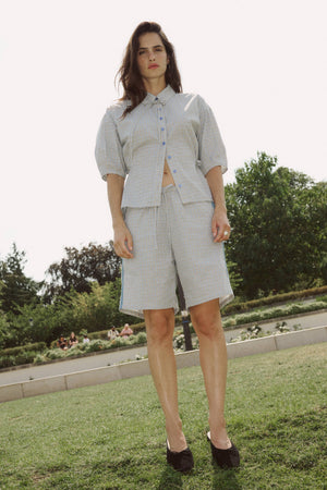GABE LOUNGE SHORTS - BLUE CHECK