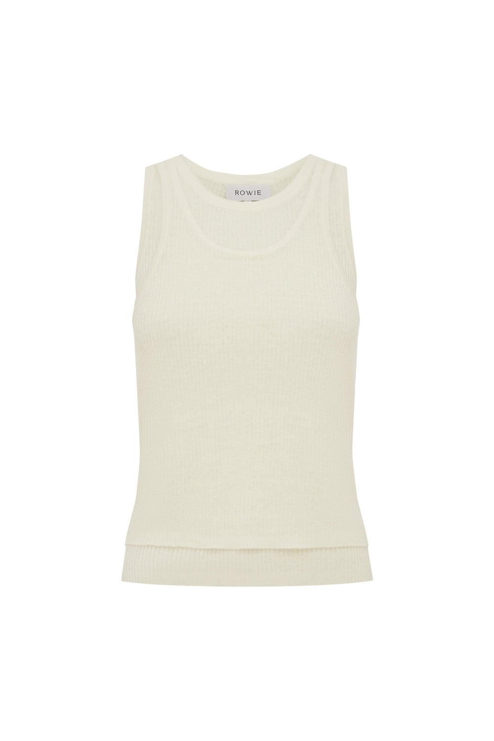 JANI DOUBLE-LAYER KNIT TANK - BONE