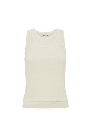 JANI DOUBLE-LAYER KNIT TANK - BONE