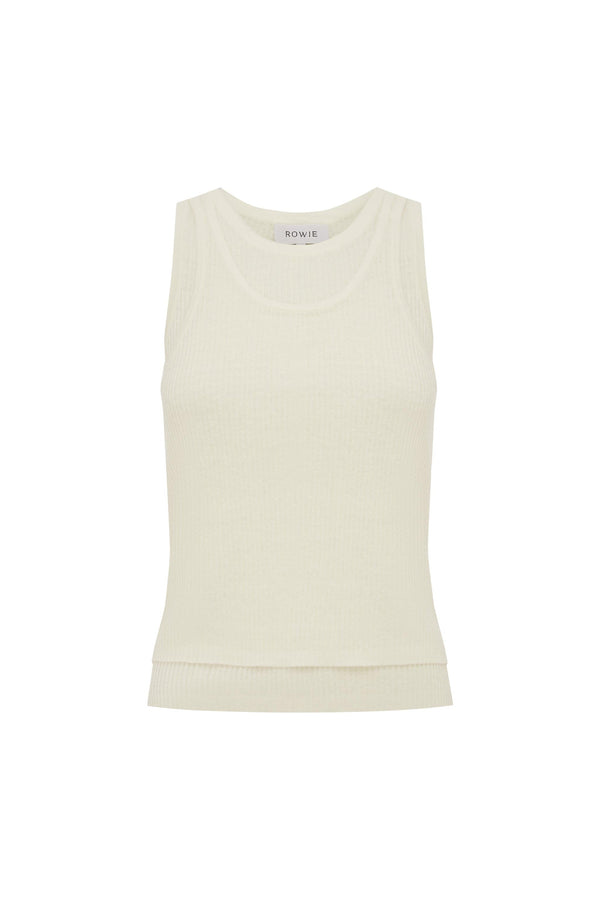 JANI DOUBLE-LAYER KNIT TANK - BONE