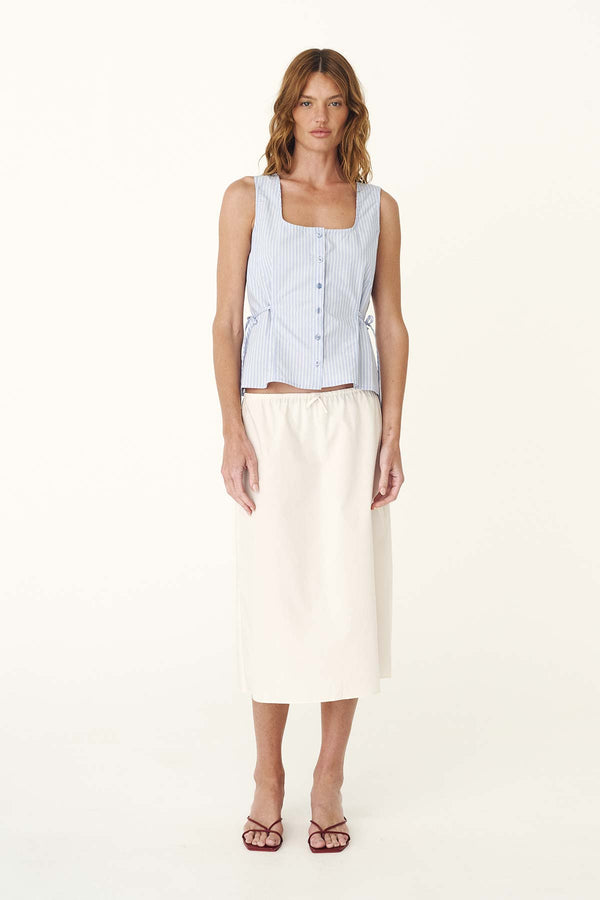 EMMY MIDI SKIRT - VANILLA