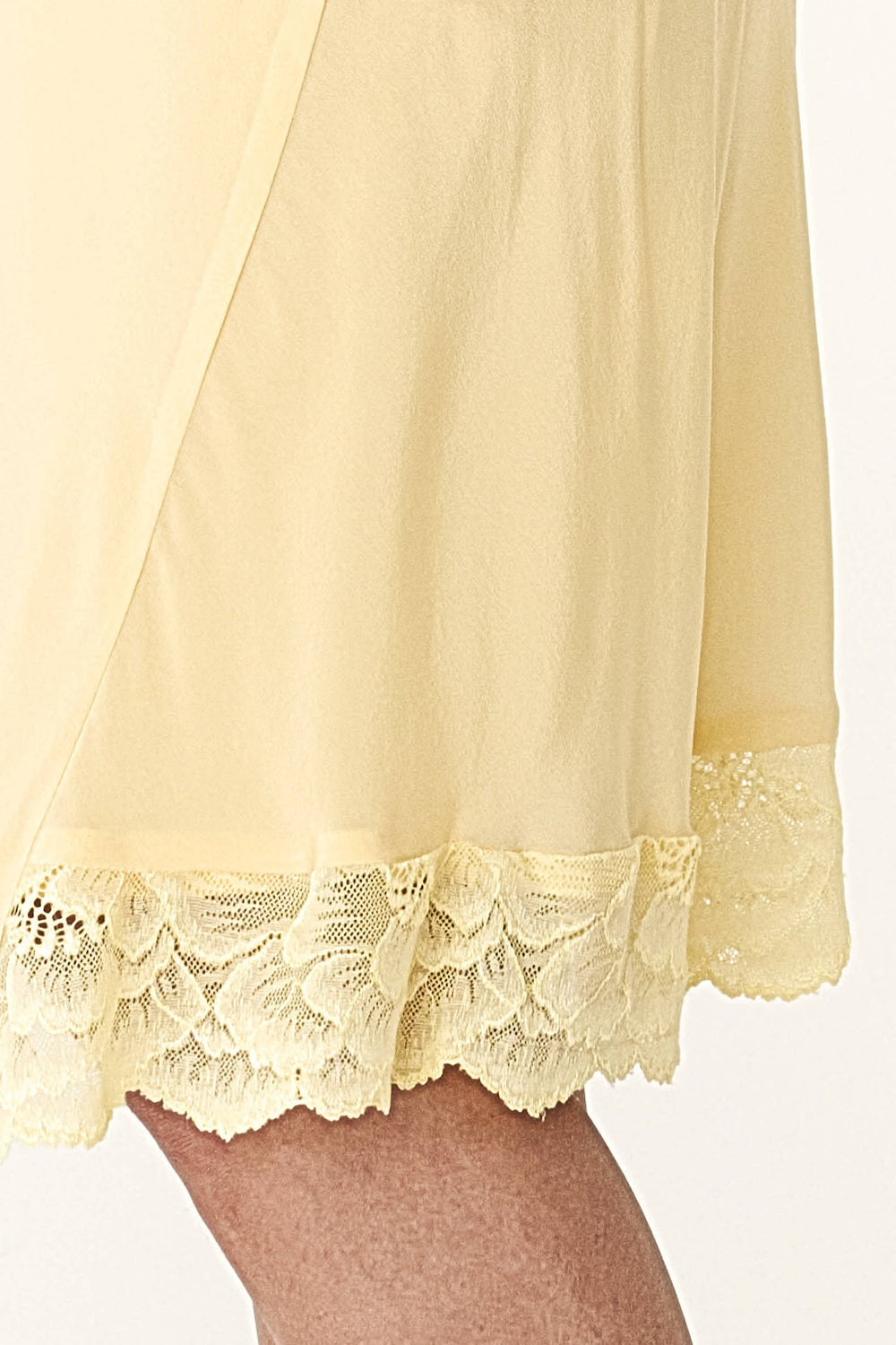 TESSA SILK MIDI SKIRT - LEMON