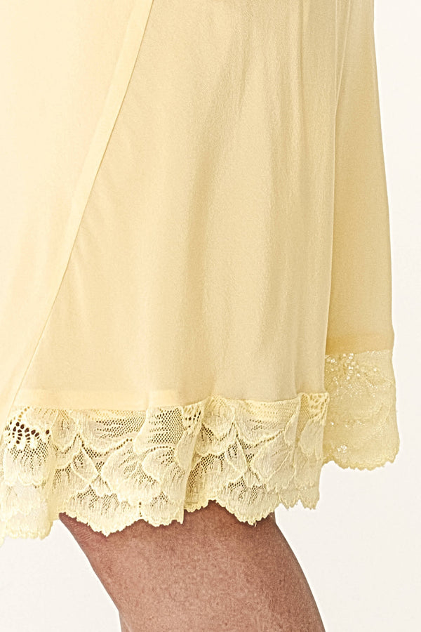 TESSA SILK MIDI SKIRT - LEMON