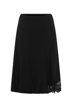 TESSA SILK MIDI SKIRT - NOIR