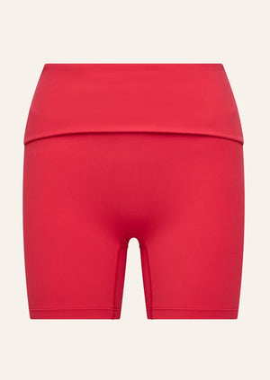 Fold Over 5 Inch Bike Short - Strawberry