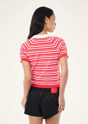 Radial Knit Polo - Strawberry