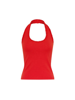 Rhea Halter Top - Chilli Red