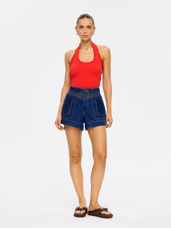 Rhea Halter Top - Chilli Red