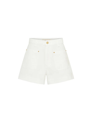 Lou Denim Short - White