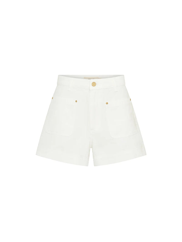 Lou Denim Short - White