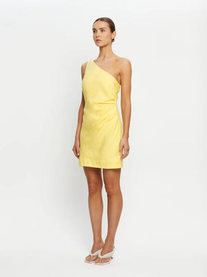 Romina One Shoulder Mini Dress - Butter
