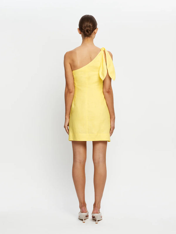 Romina One Shoulder Mini Dress - Butter