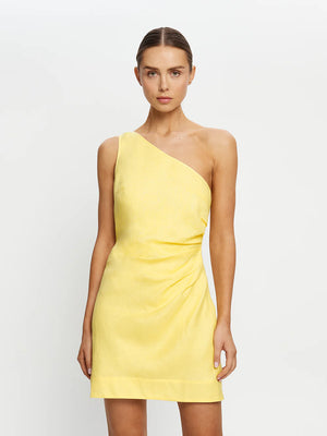 Romina One Shoulder Mini Dress - Butter