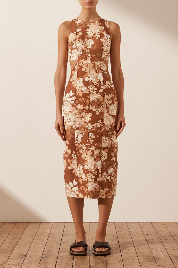 Capucine Panelled Fitted Midi Dress