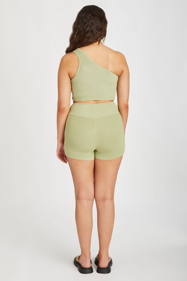 Olive Rib Knit Top