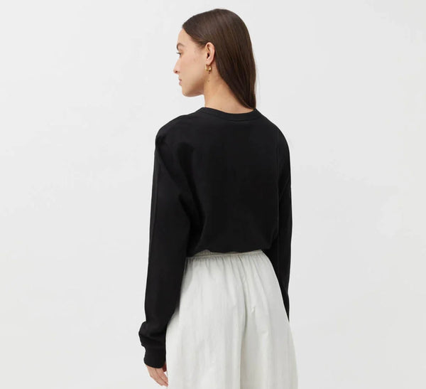 Sutton Long Sleeve Sweater Tee - Black
