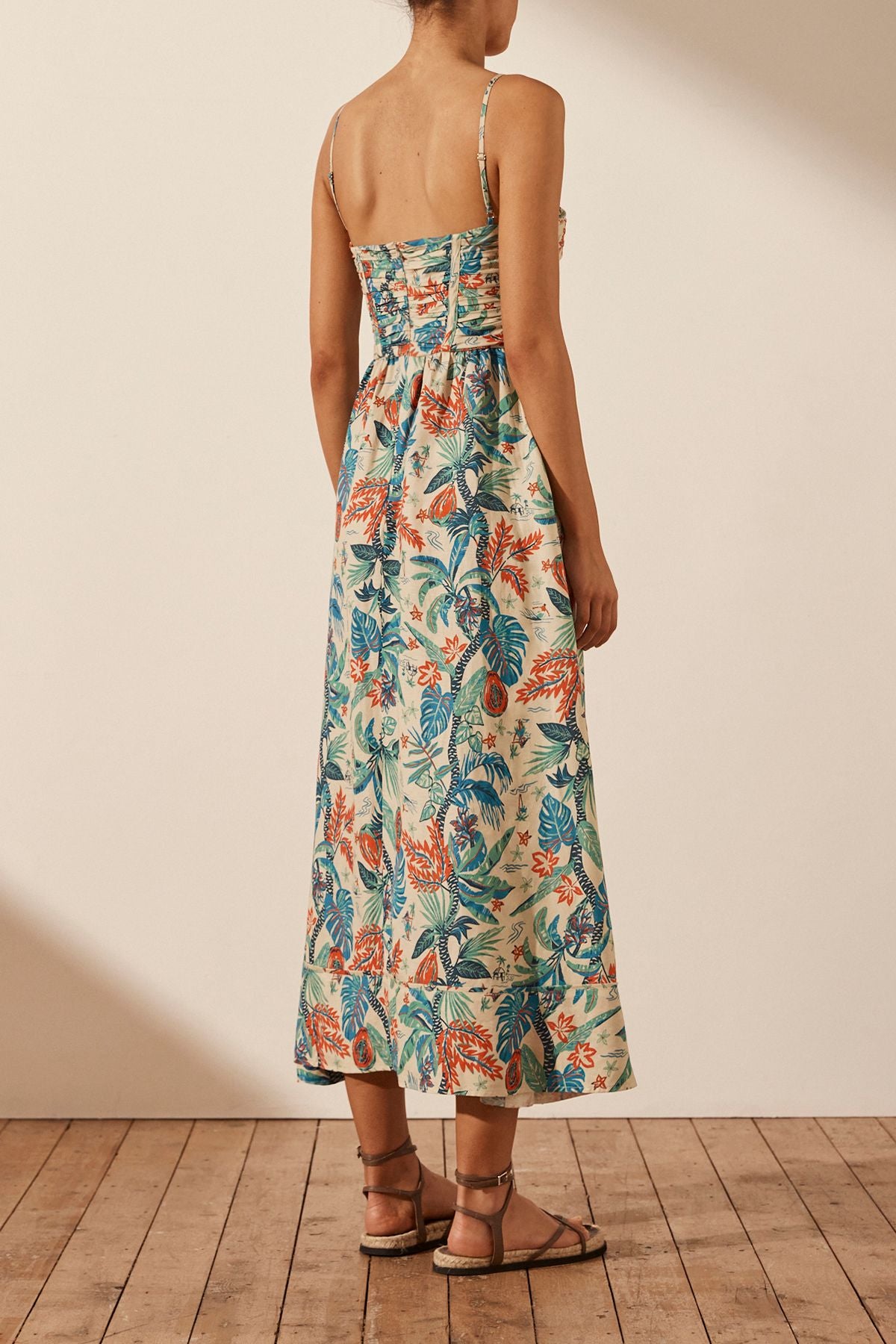 Mahalo Ruched Panel Midi Dress