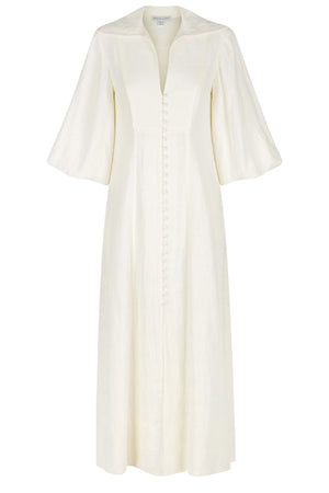 Brigette Button Up Midi Dress - Tofu