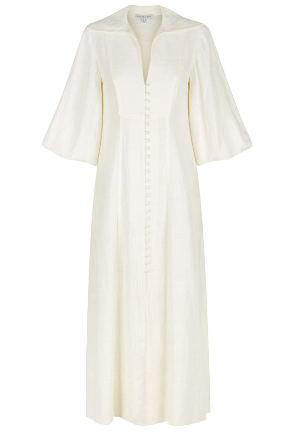 Brigette Button Up Midi Dress - Tofu