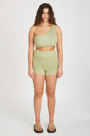 Olive Rib Knit Top