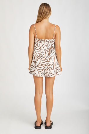 Cocoa Flower Linen Camisole