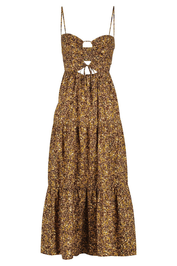Lace Up Backless Midi Dress