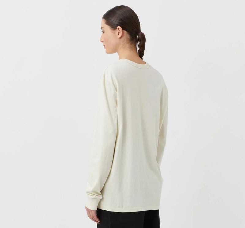 Sutton Long Sleeve Sweater Tee - White
